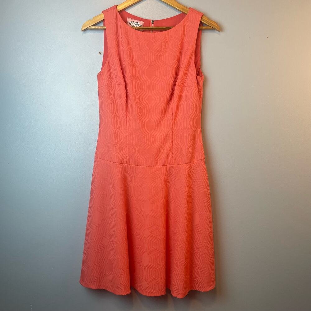 Phoebe Couture Sleeveless A-Line Dress Drop Waist Solid Color Classy Size 4
